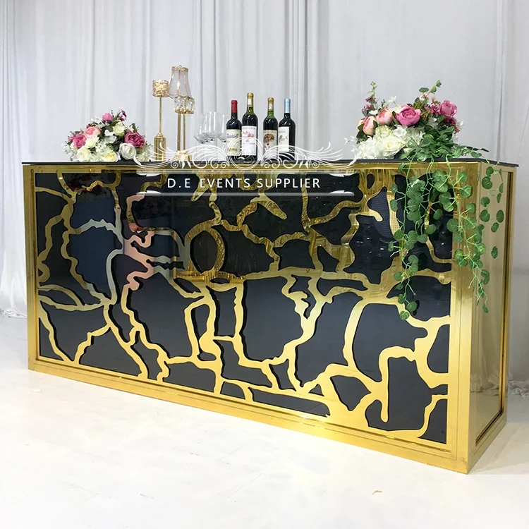 High quality mobile high table club furniture rectangle metal commercial bar counters