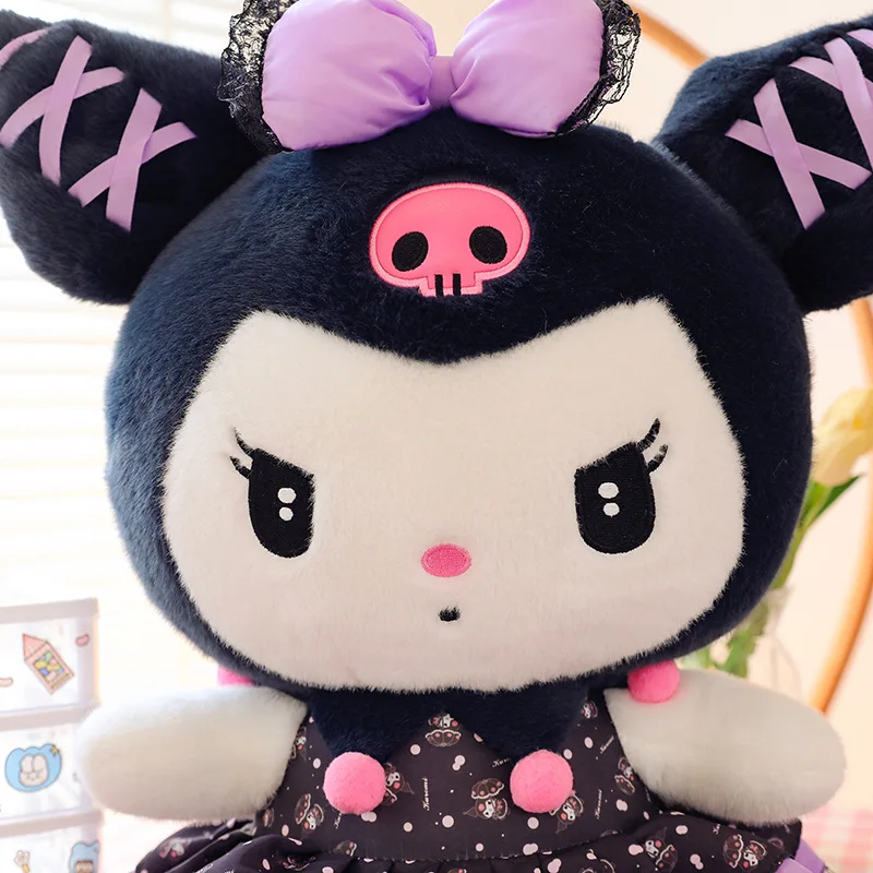 Aolan 55cm dark Kuromi Plush Toy Kawaii My Melody Banquet Cute Skirt Plushies Soft Stuffed Doll Pillow Kid Girls Birthday Gift