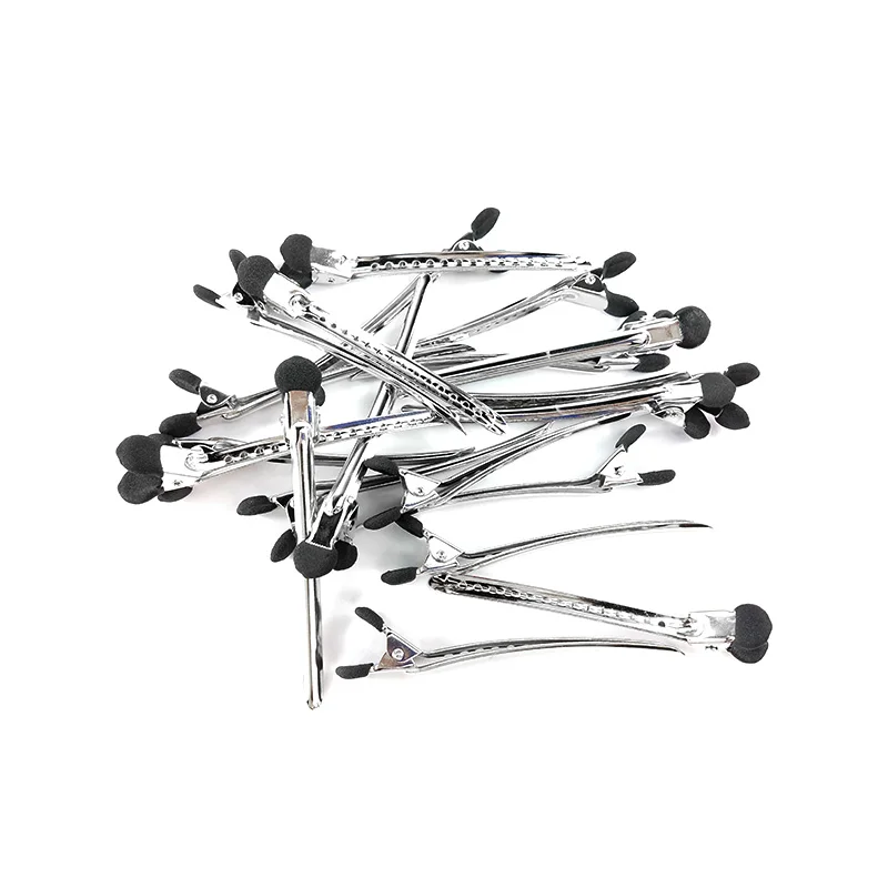 Wholesale custom label styling salon clip in hair extension,duck bill  one word hair clips accessories for women