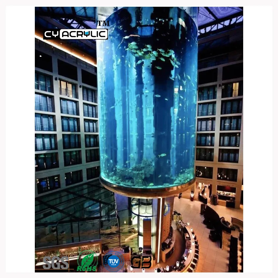 
cylinder acrylic decoration aquarium fish tank 
