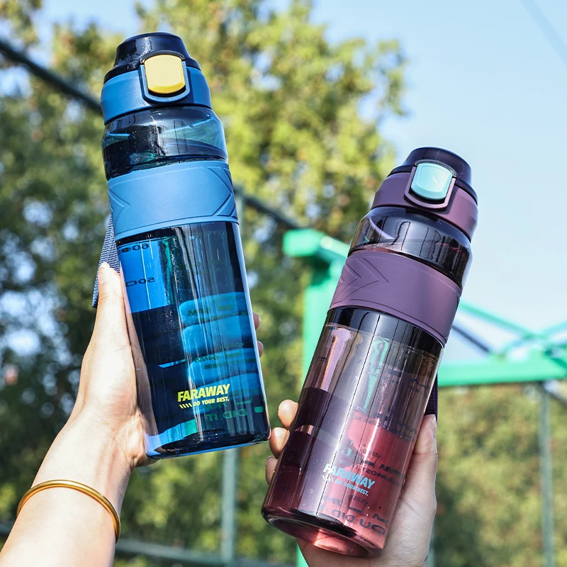 BPA бесплатно 1ltr с широким горлышком прозрачная бутылка для воды тритан ноликом один щелчок гидрат пользовательским логотипом маркером времени