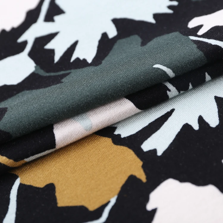 Popular customized vortex printed clothing single jersey wholesale rayon spandex jersey printed rayon fabric