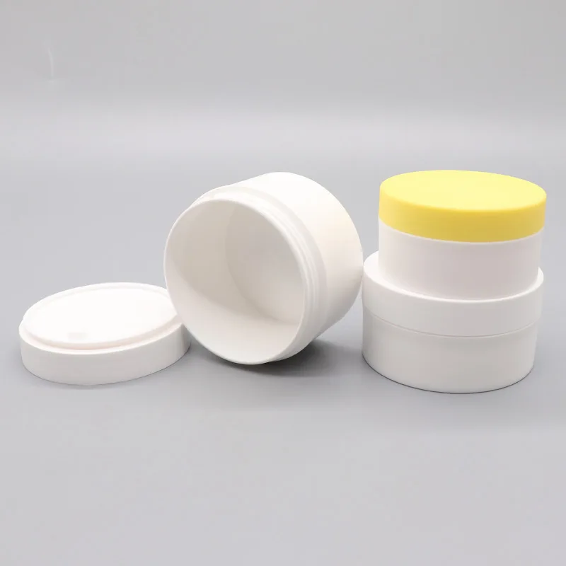 Hot Sale Matte White Yellow 50g 150g Cosmetic Container Custom Print Body Hair Cream Jar