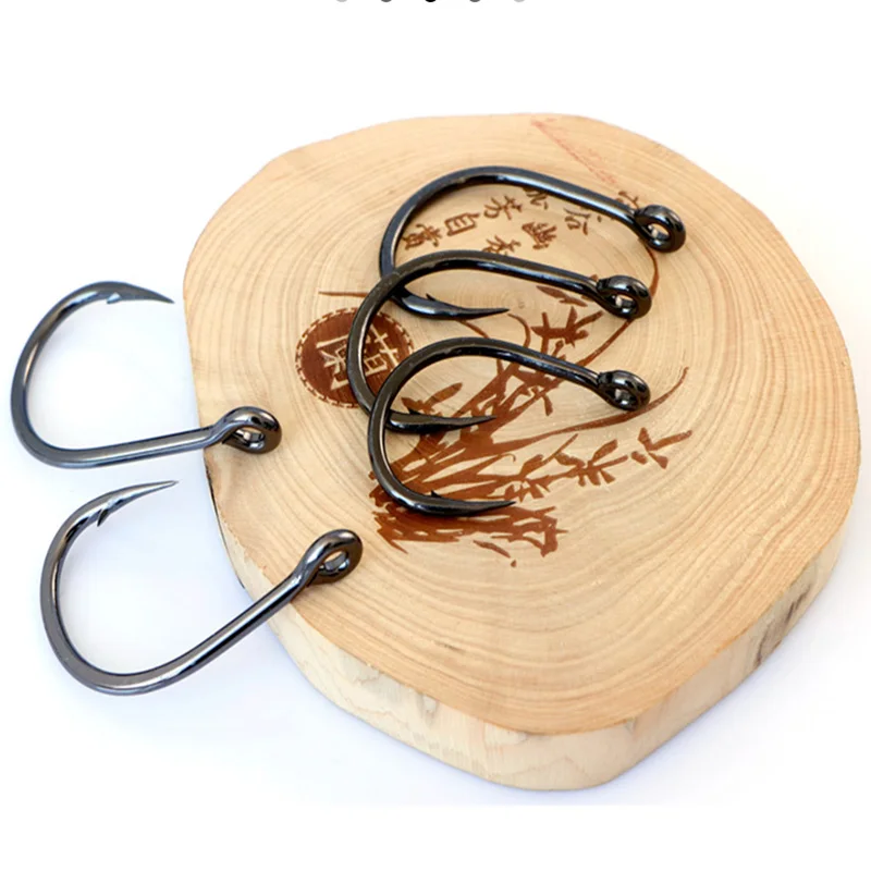 Оптовая продажа рыболовный крючок Mustad 10827 черные Крючки из высокоуглеродистой стали 4x прочные тяжелые снасти рыболовные крючки для морской рыбалки