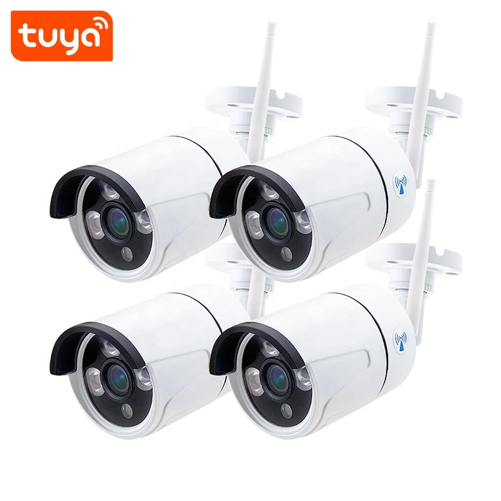 Factory Price Tuya Smart 2.0MP Waterproof  WiFi Security IP Camera Kit PST-TWK04BM