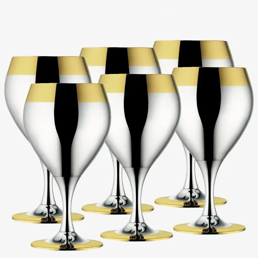 304 Stainless Steel Phnom Penh Red Wine Glass Champagne Glass Stainless Steel Wine Measuring Glass Suitable for Wedding Parties