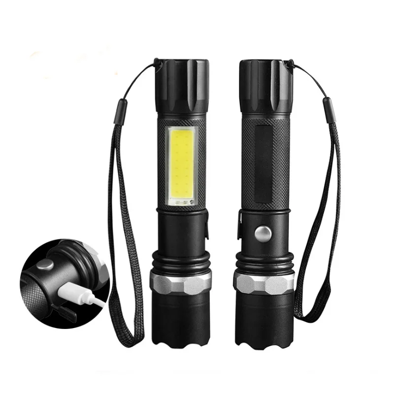 Portable Pocket  Flash light Rechargeable Aluminum Waterproof Zoomable  Mini Led Torch Lights for Camping