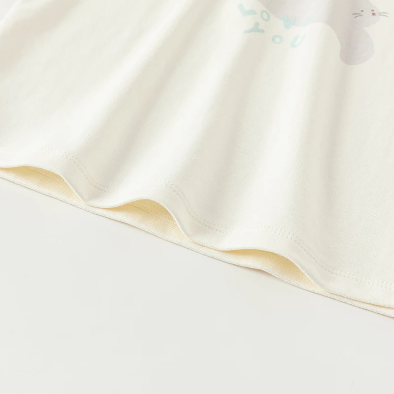 DB3241843 DAVE&BELLA Children Girls Fashion T-shirt 2024 Autumn New Baby Girls Cute Sweet Pure Cotton Long Sleeve T-shirt