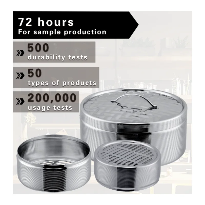 Premium Modern Design16cm Steam Food Serving Mini Steamer 304 Stainless Steel Tableware Steamer for Restaurant & Hotel