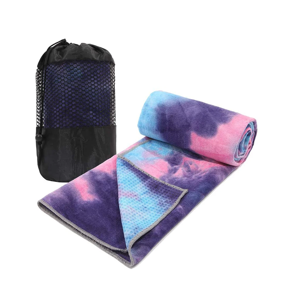 Полотенце из микрофибры для занятий йогой, впитывающее полотенце с принтом логотипа на заказ с противоскользящими точками