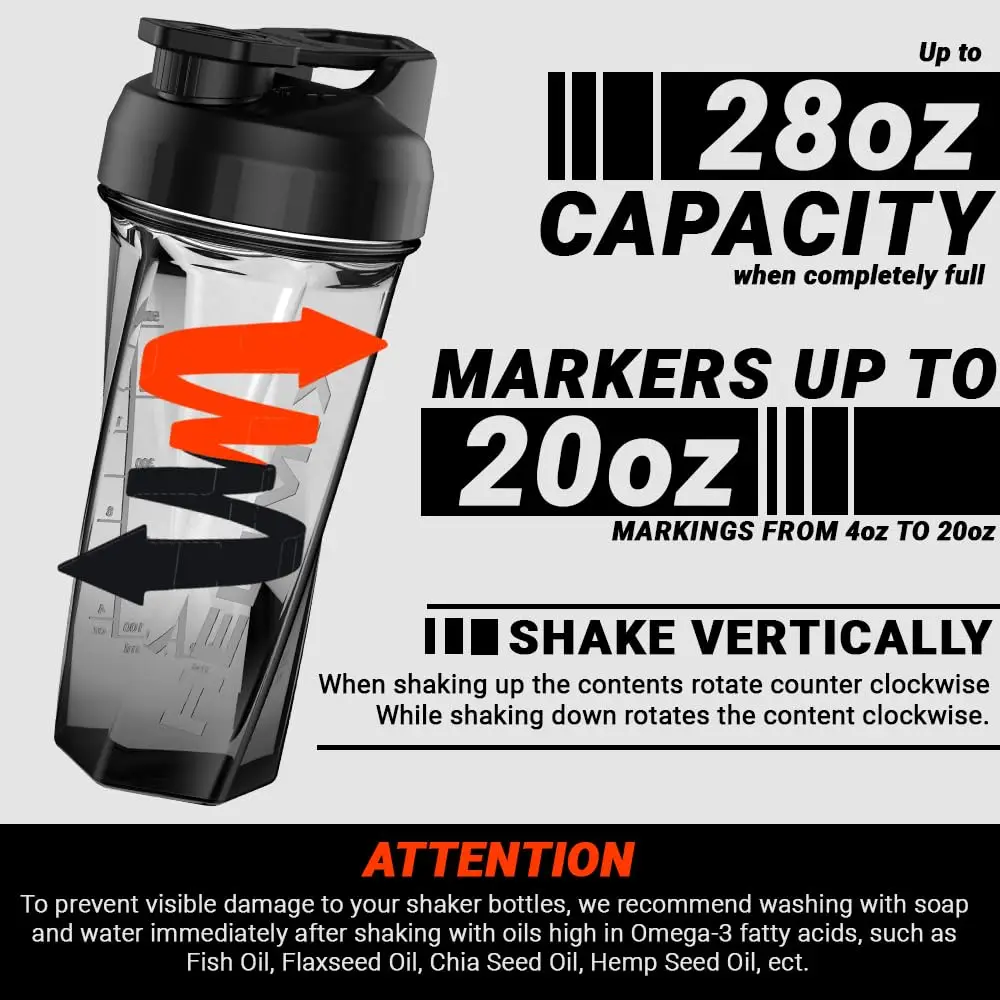 Vortex Blender Shaker Cup,28oz Capacity No More Blending Balls or Whisks Needed,Perfect Portable Pre Workout Protein Drink Mixer
