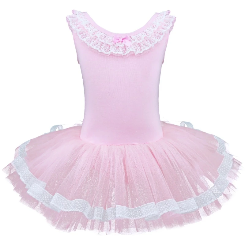 In Stock Pink Dance Leotard Skirt Dress Gymnastics Dance Costume Kids Girls Ballet Tutu