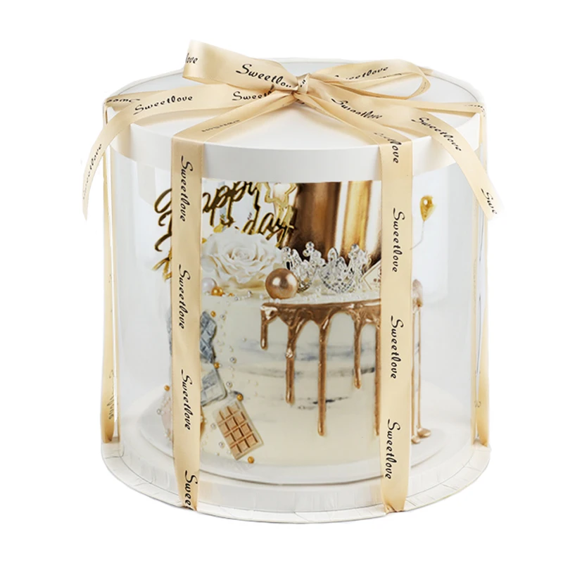 Transparent Cake Box Custom Gift Food Grade Plastic Cake Box Packaging Clear Mini Cake Box