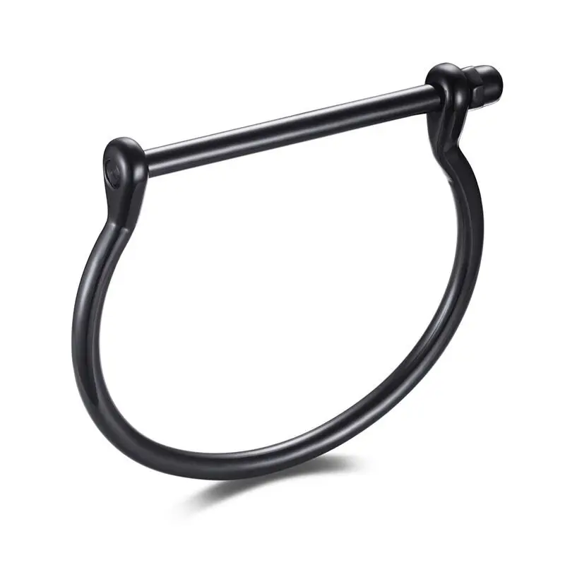 Тяжелый металлический браслет D word, два цвета, черный, розовый, золотой браслет, винтовой Открытый браслет, браслет из нержавеющей стали, браслет на запястье