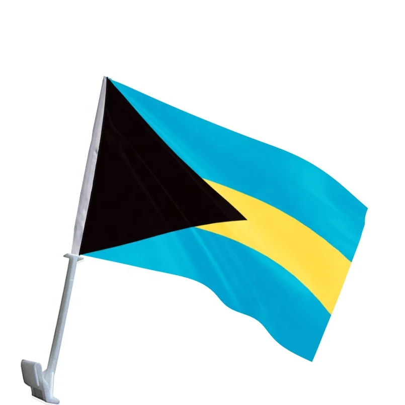 Huiyi Cheap Customized Small Car Flag Bahamas Election Advertisement Promotion Celebration Bahamian Car Window Flag Banners