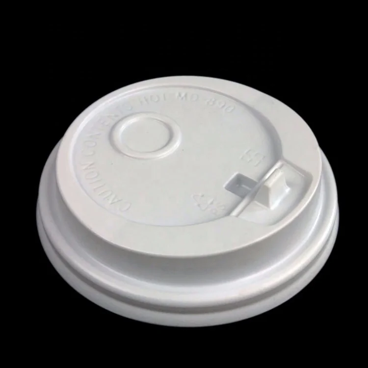 Disposable Double Hole Flat Lid Black  Coffee Lids  Food Grade Plastic PP Material For Bubble Tea Cups