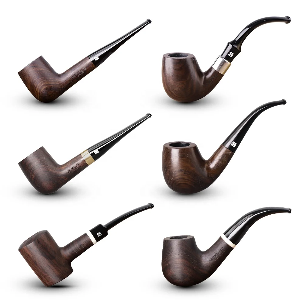 MUXIANG Amazon Hot Sale Tobacco Pipe Handmade Premium Ebony Wooden Smoking Pipe Accessoires