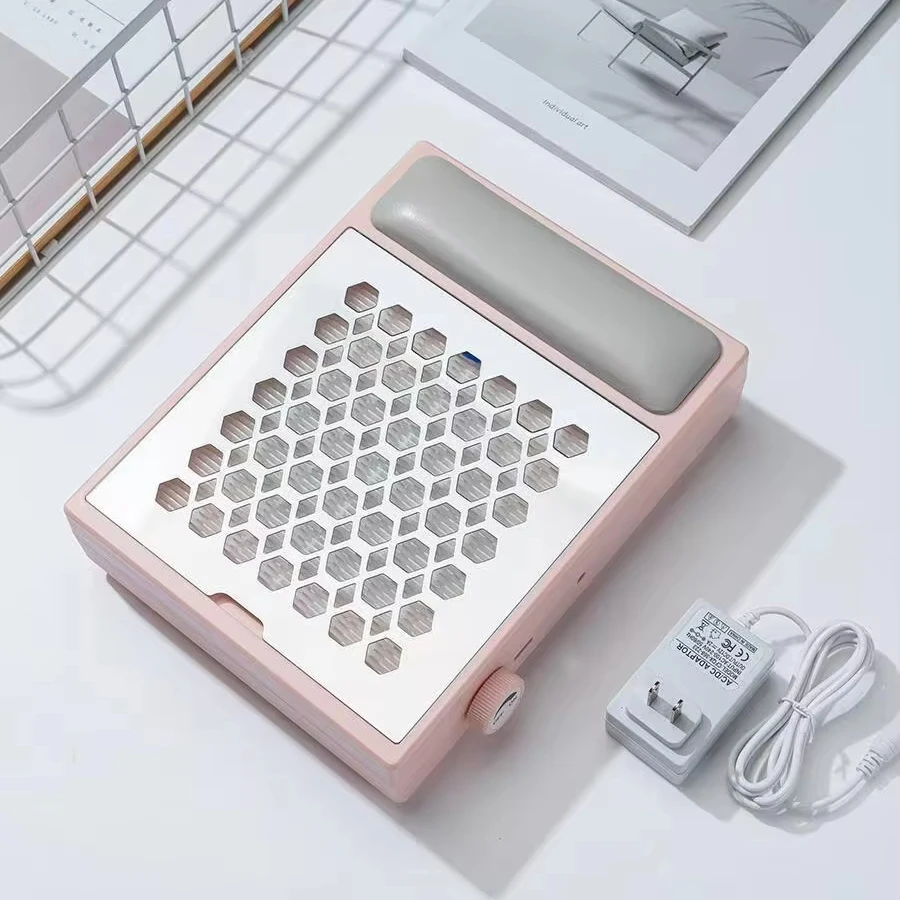Professional Brushless 4200RPM Wireless Vacuum Clear Desk 56W Nail Dust Collector Machine for Nail salon