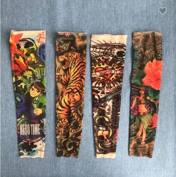 Children Tattoo Arm Sleeves Fashion Design Child Nylon Stretchy Kids Temporary Tattoo arm Sleeves Leg Tattoo Stockings for kids