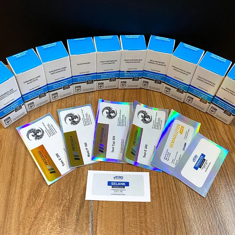 Tren E 200 mg customization compound names PharmaLabs print glass bottle sticker hologram 10ml vial labels steroide packaging