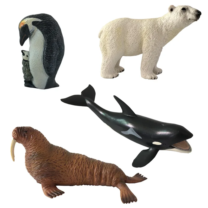 PVC Solid Simulation Ocean Animal Figure Toys Sharks Whales Dolphin Bath Toys Plastic Cake Toppers Toys Sea Animal Figurines