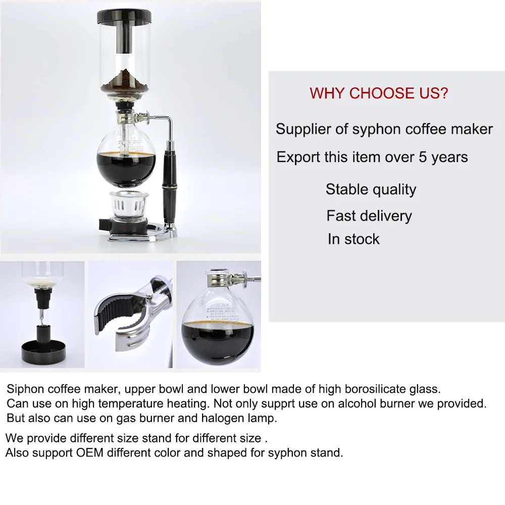 gift packing portable coffee sets tabletop syphon balance espresso dripper coffee maker machine glass syphon coffee