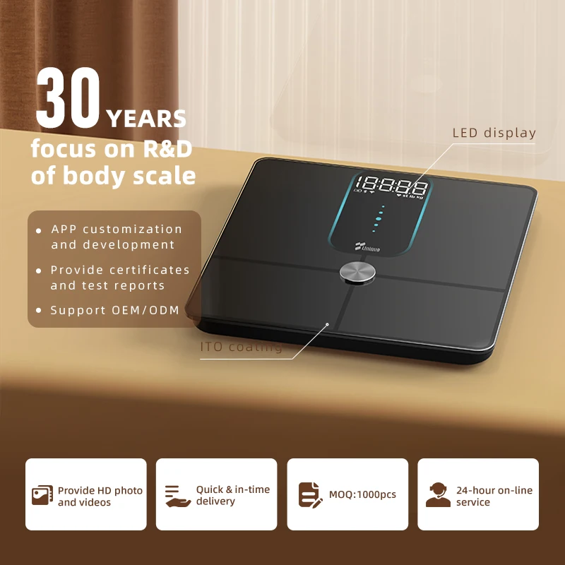 Factory Price Body fat Composition Scales 180 kg Smart Bluetooth BMI Bathroom Scale Smart Large Capacity Scale With Led Screen