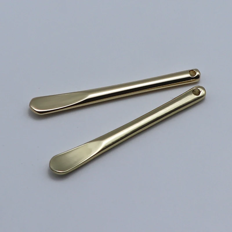 Gold metal mini small reusable cosmetic spatula spoon