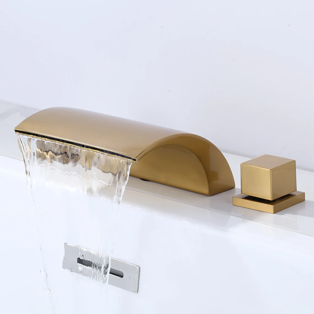 Смеситель от производителя смеситель для ванны и душа с 2 ручками широким водопадом наполнитель отеля ванной комнаты