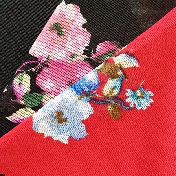 High quality POLY MESH PRINT 150GSM Knitted polyester/cotton fabric for garment