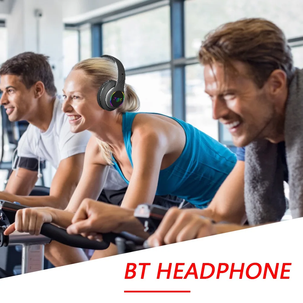 New Version Noise Cancelling VJ033 Colorful LED Wireless Headset Stereo Game Blue tooth Wireless Headphone