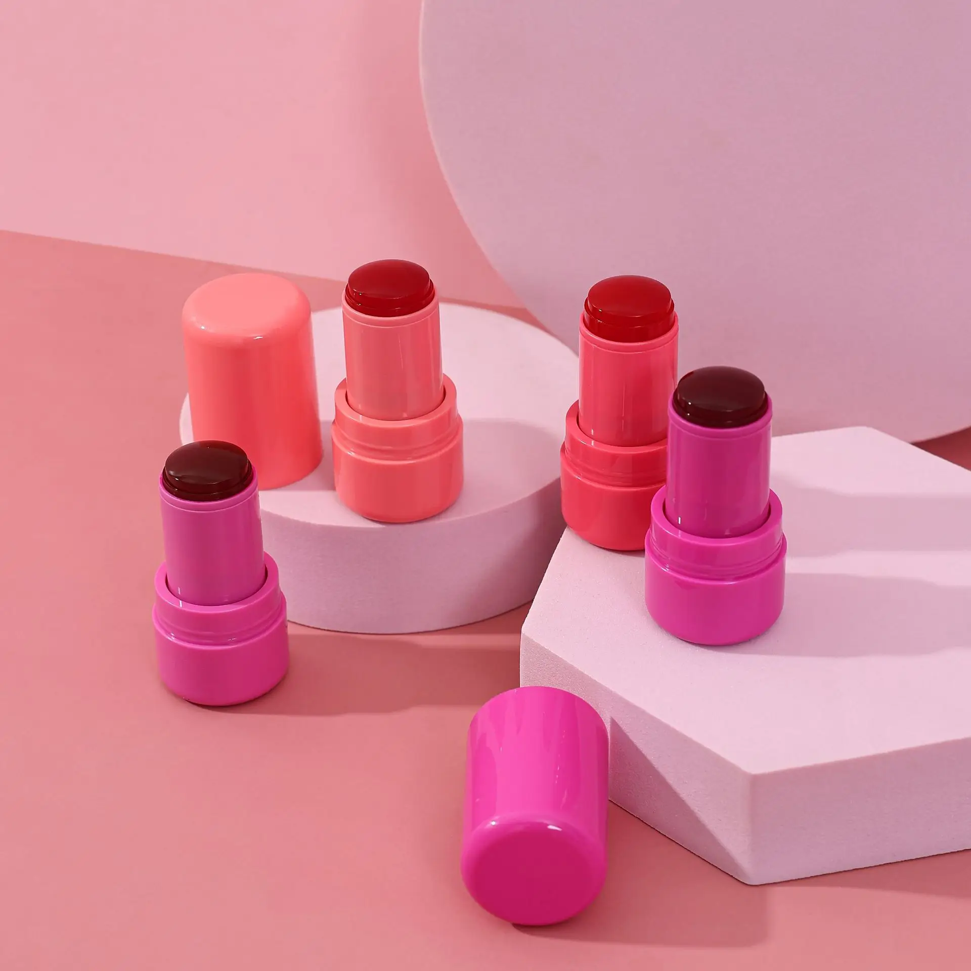 Factory Price Face Makeup 4 Colors Jelly Blush Stick Private Label Long Lasting Cream Blush Stick