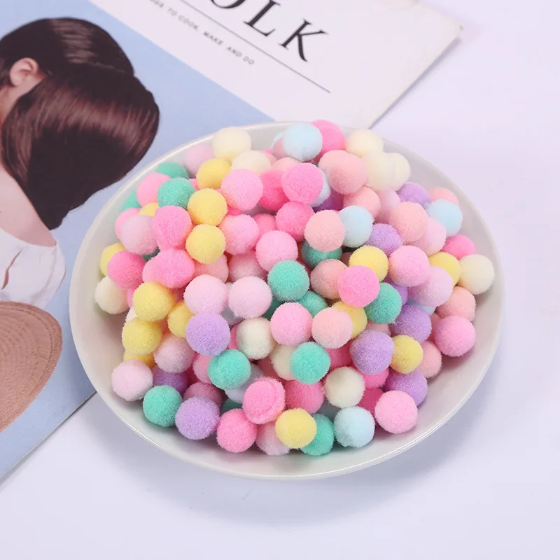 Assorted Pompom  10mm 15mm Fluffy Soft Pom Poms Balls Mixed Pompoms for DIY Crafts Wedding Decor Kid Toy Sewing Supplies