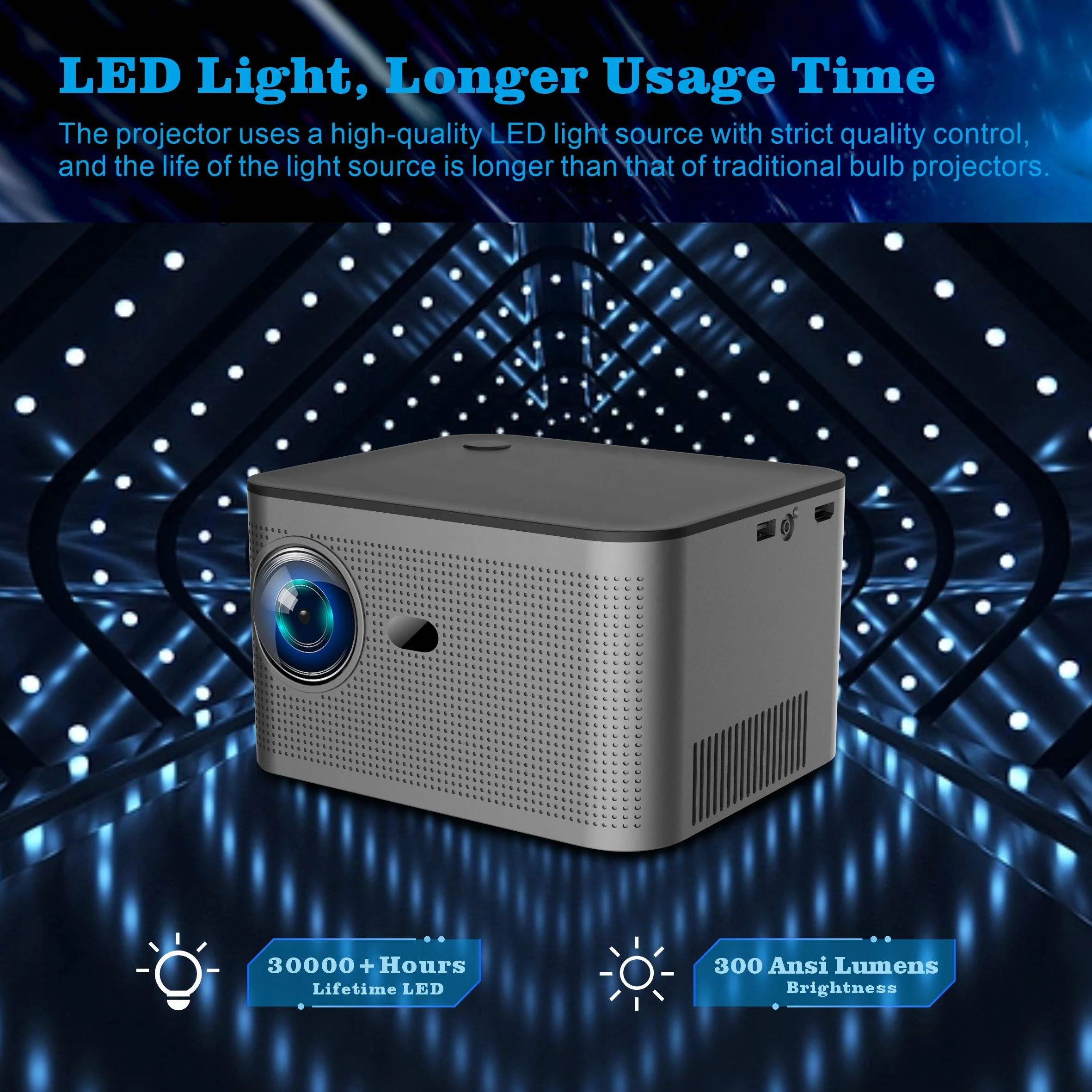 2024 new style Home projector Theater used home theater business  mobile phone with 8000 Lumens High Brightness LED Speaker