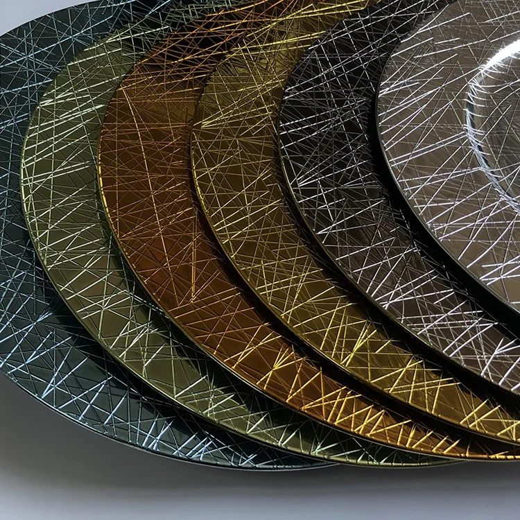 Wholesale Disposable Chrome Plating Wedding Plastic Dinnerware Plates