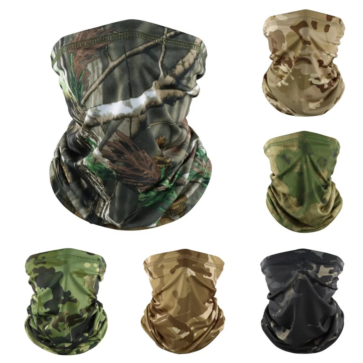 Top Ice Silk Camouflage Neck Gaiter Face Mask Scarf Men Women Sun Protection Cooling Tactical Neck gaiter