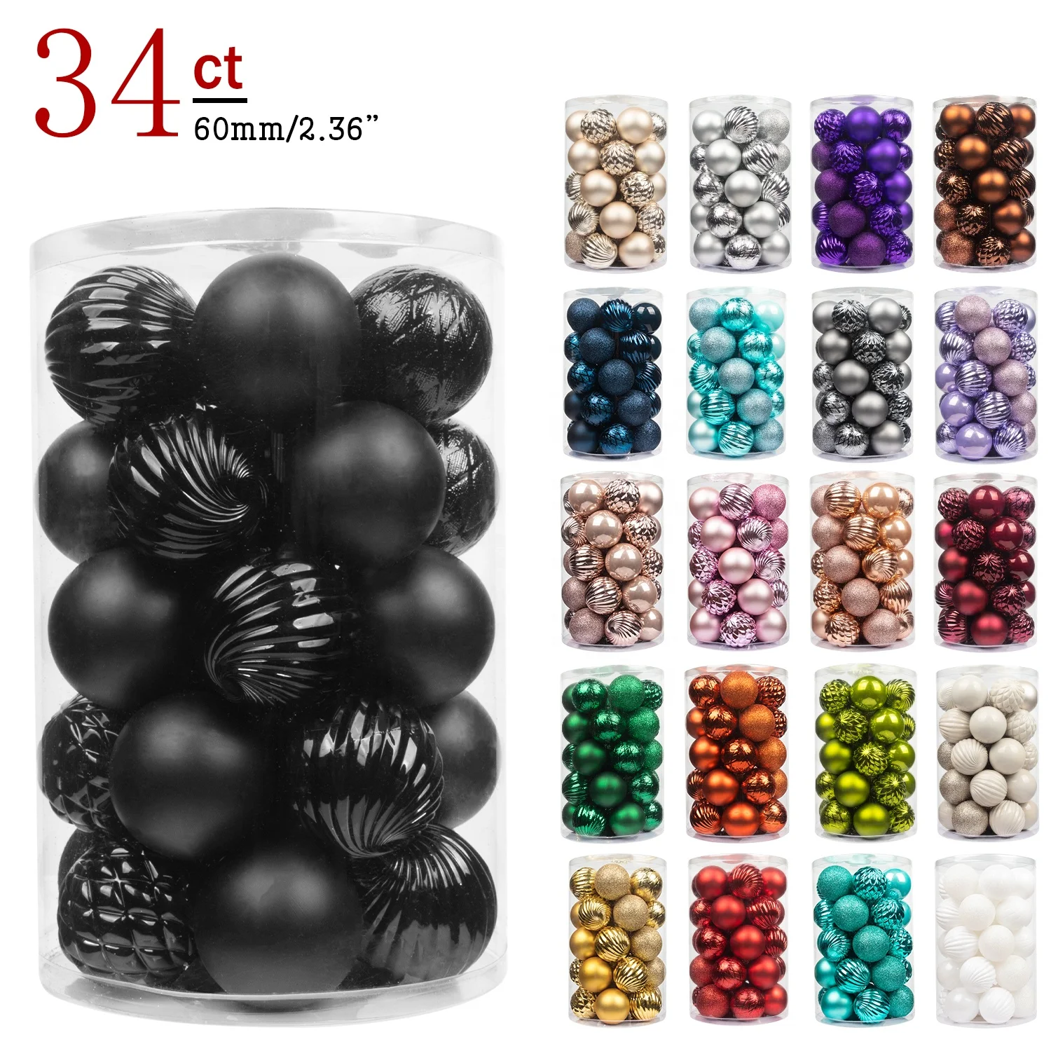 graduation decoration hanging balls plastic ball set 40mm 60mm 80mm 100mm Black graduation decoration