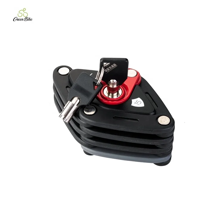 Durabel High Safety Bicycle Folding Chain Lock Effectively-Prevent 2 Keys Folding Bike Rhombic Lock Combination Key Safe Lock