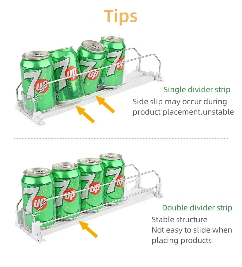 Refrigerator Soda Can Organizer Automatic Pusher Kitchen Water Bottle Holder Supermarket Drink Pusher Cup Storage Rack