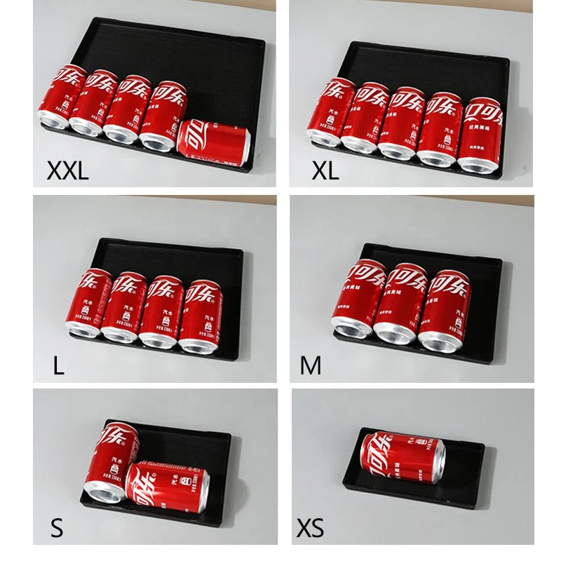 Black Square Realistic Wood Grain Kitchen Table Candle Holder Coffee Table Snack Plate Decor Butler Ottoman Plastic Serving Tray