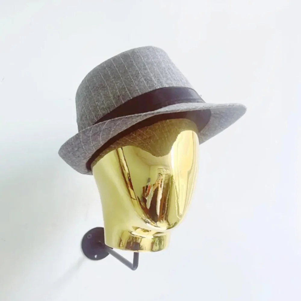 Wall Mounted Mannequin Head Decorative Metal Vintage Style Holder Hat Holder Rack Storage Wigs Show Display Stand