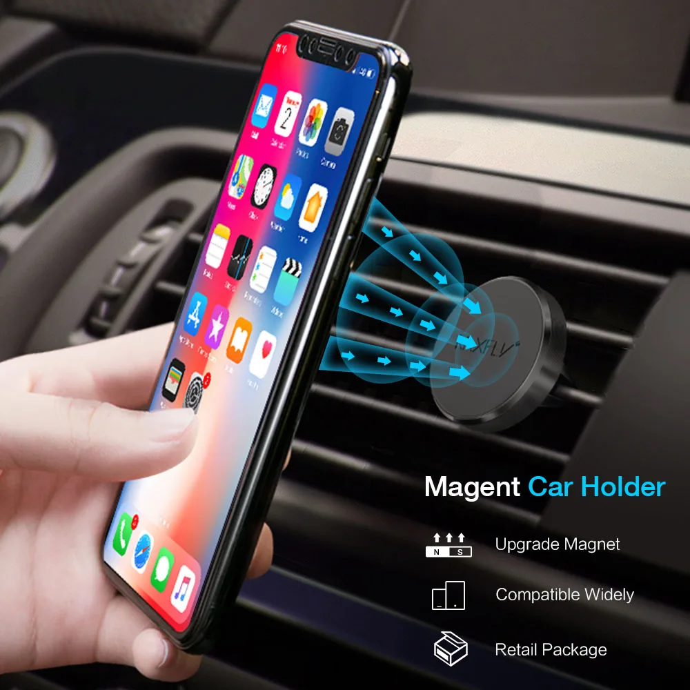 Магнитный автомобильный держатель RAXFLY для мобильного телефона iPhone Samsung Xiaomi магнитное крепление на вентиляционное отверстие поглощающий