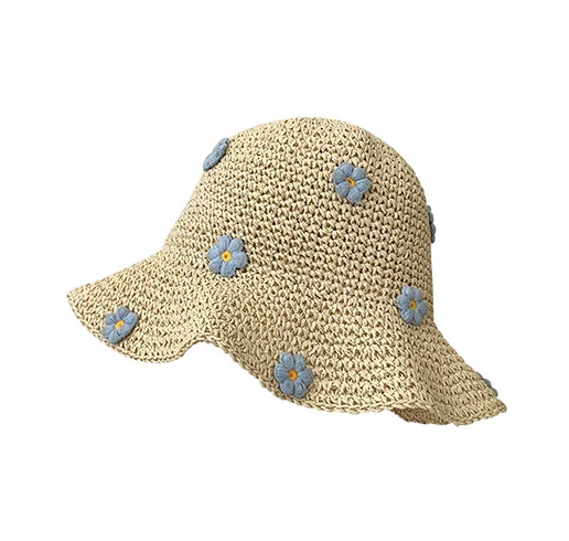 Summer Straw Hat Ladies Woven Sun Hat Sweet and lovely flower knit For Women Hats