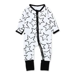 Baby Boy Romper Star Printed Zipper Long Sleeve Rompers Baby Infant Boy Designer Clothes Kids Jumpsuits