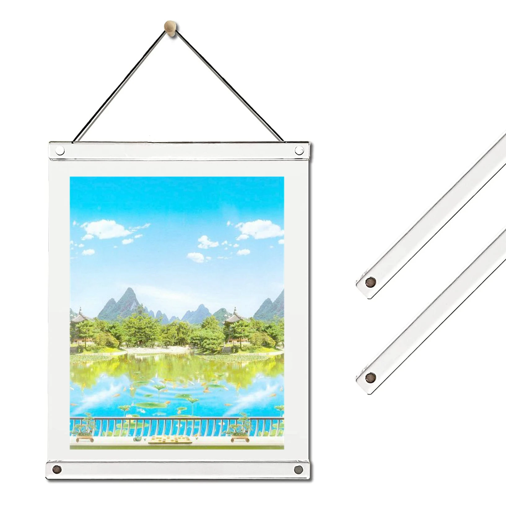 Acrylic Picture Frame Clear Plexiglass Frame Hanger for Photo Poster Certificate Sign Artwork Art Print Wall Hanging