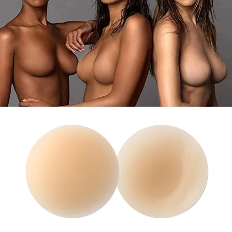 Ultra-thin Silicone Breast Pasties Invisible Nipple Stickers Washable Reusable Matte Solid Nipple Covers 8cm Available