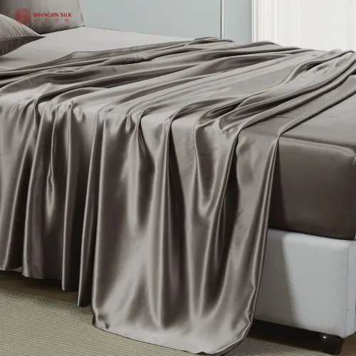 Home Textile Mulberry Silk 19mm Charmeuse Silk Flat Sheet