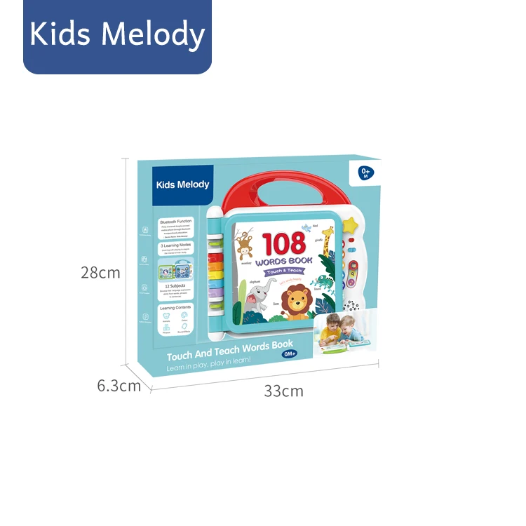 
Amazon hot selling preschool educational Blueteeth English Touch and learn words book 