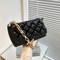 2022 New Arrival Woman Bags Brand Golden Chain PU Leather Shoulder Bags Ladies Trendy Fashion Handbags For Women Luxury