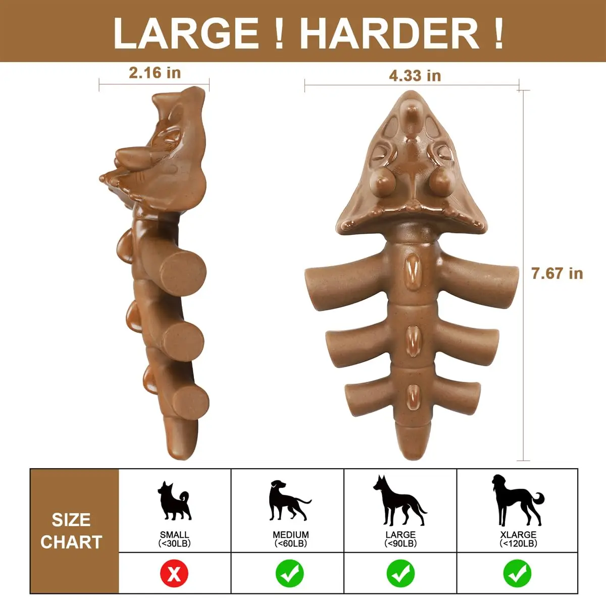 Benebone Wishbone Durable Dinosaur Dog Chew Nylon Bone Toy for Aggressive Chewers Real Bacon Chicken Beef Peanut Wood Flavor